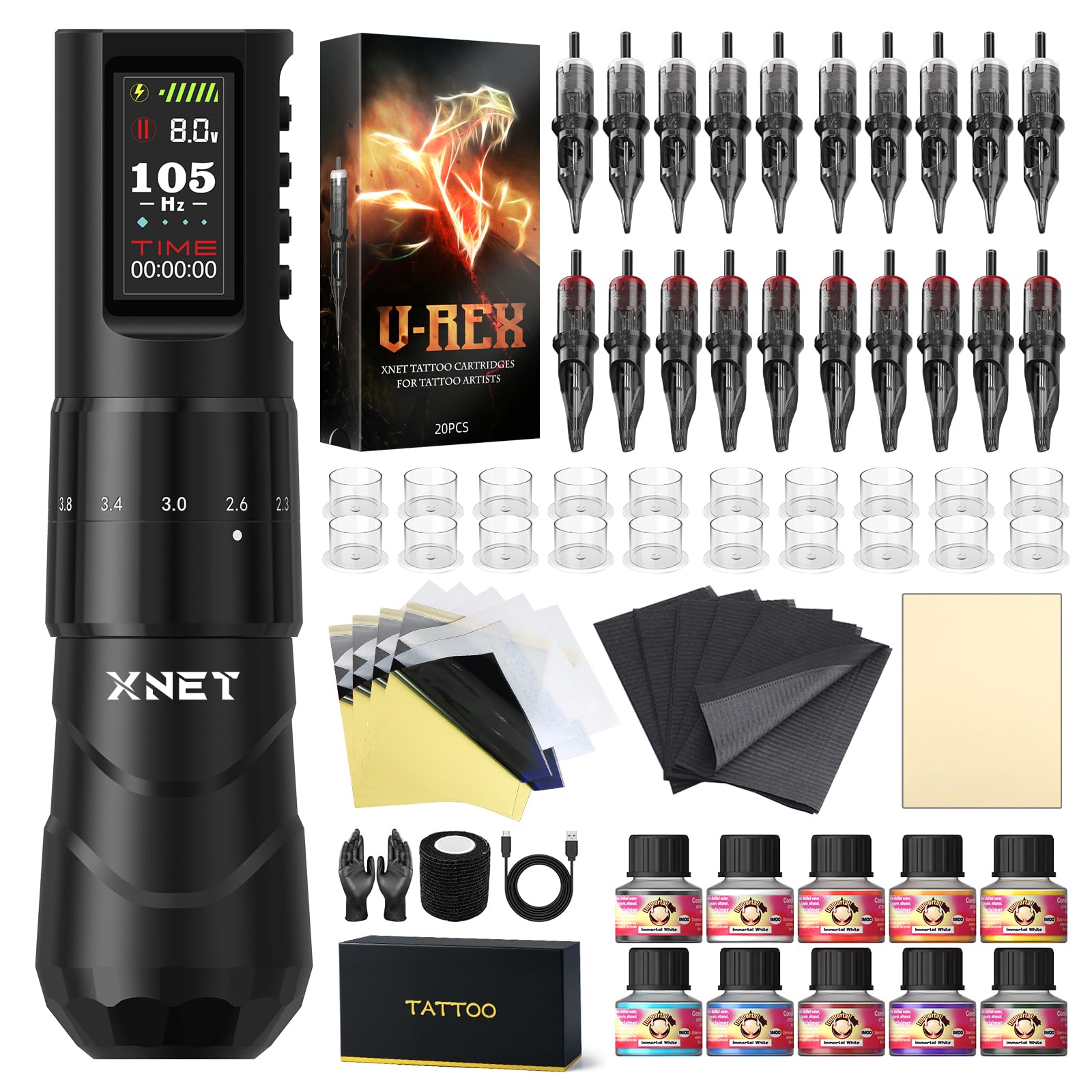 Amazon | Xnet FIST ワイヤレスタトゥー マシン キット、タトゥーガン